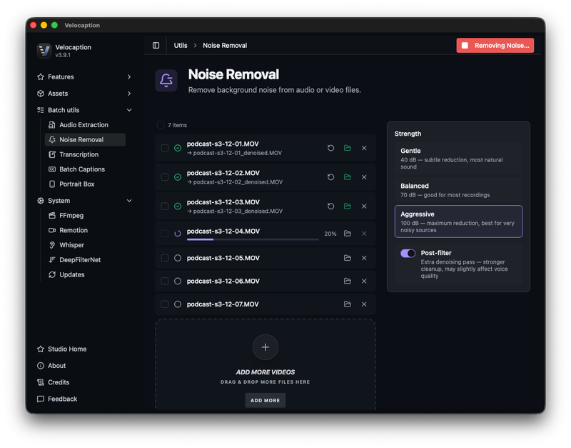 Background Noise Removal for Mac - Velocaption Guide