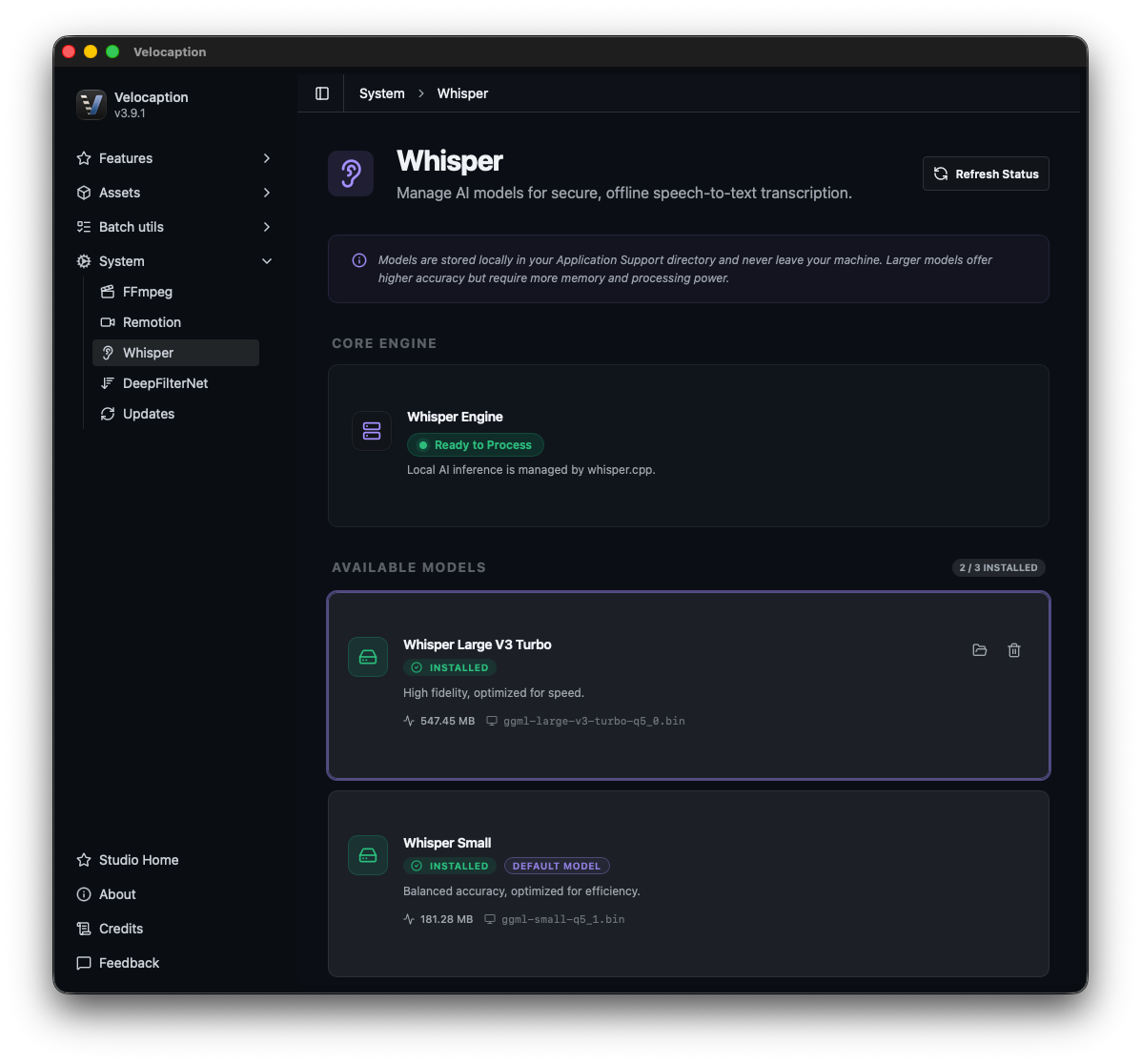 Velocaption captions editor